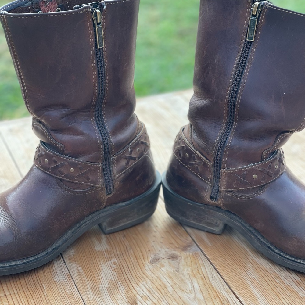 Women’s Brown Leather Boots Harley Davidson - Picture 3 of 5